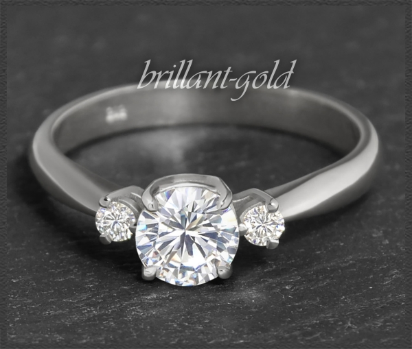 Diamant Ring 585 Gold 0,74ct; Solitär 0,63ct