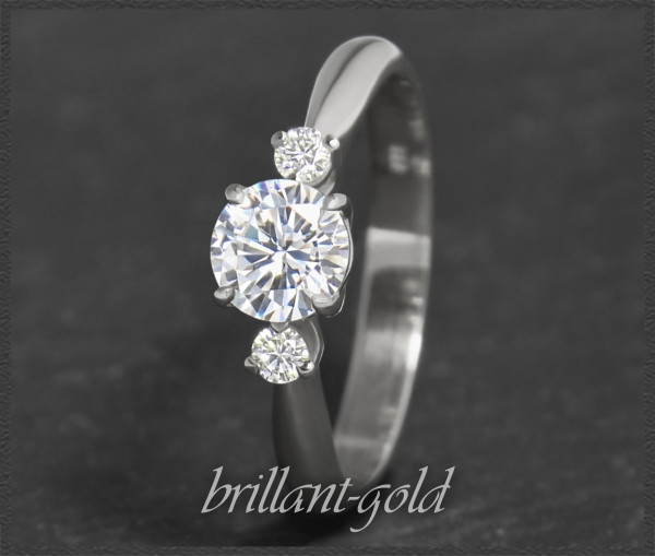 Diamant Ring 585 Gold 0,74ct; Solitär 0,63ct