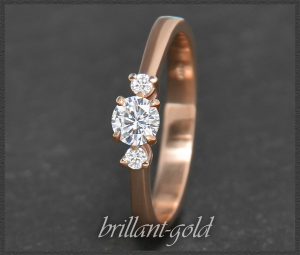 Brillant Ring 0,40ct, Top Wesselton, Si1; 585 Rotgold