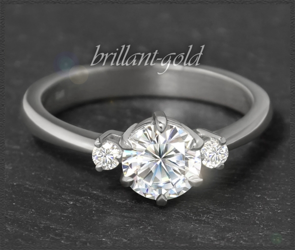 Brillant Ring 585 Weißgold; 1,25ct; Solitär 1,14ct