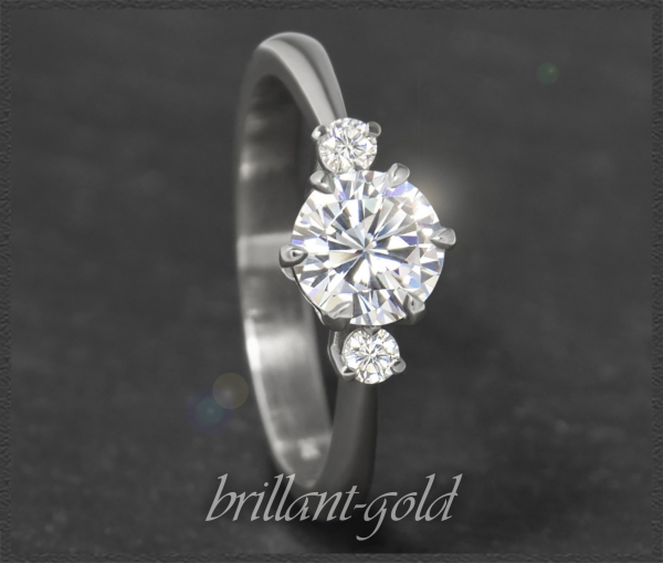 Brillant Ring 585 Weißgold; 1,25ct; Solitär 1,14ct