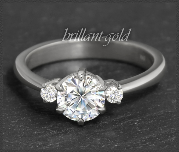 Brillant Ring 585 Weißgold; 1,25ct; Solitär 1,14ct