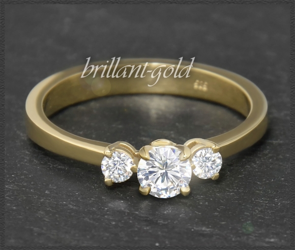 Gold Brillant Ring mit 0,49ct; Solitär 0,33ct, Si2!