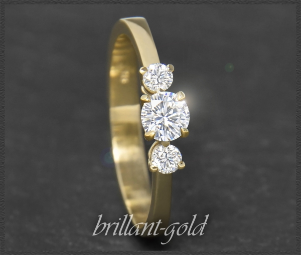 Gold Brillant Ring mit 0,49ct; Solitär 0,33ct, Si2!