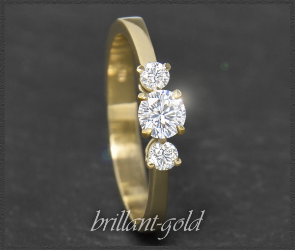 Gold Brillant Ring mit 0,49ct; Solitär 0,33ct, Si2