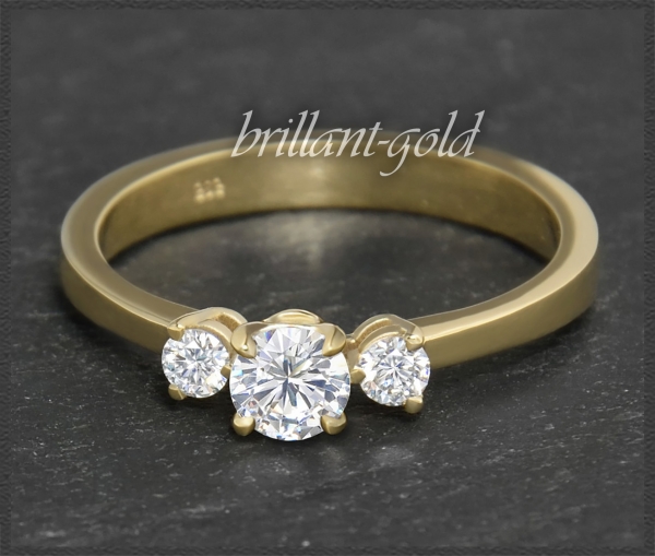 Gold Brillant Ring mit 0,49ct; Solitär 0,33ct, Si2!