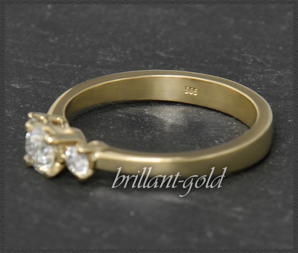 Gold Brillant Ring mit 0,49ct; Solitär 0,33ct, Si2!