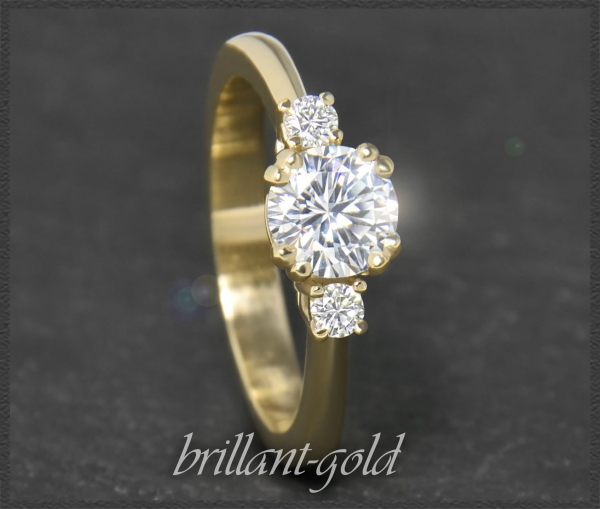 Brillant Ring 585 Gold 1,17ct; Solitär 1,03ct, Si3