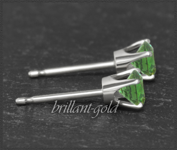 Stecker 585 Gold Chromdiopsid dunkelgrün 4,5,6,7 mm