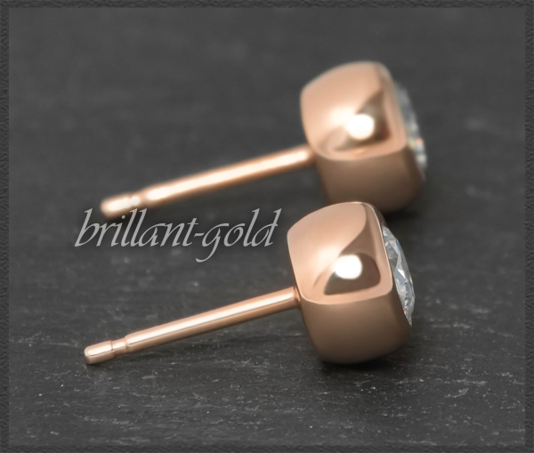 Preview: Gold Ohrstecker 1,06ct Brillanten, F & Si1-2