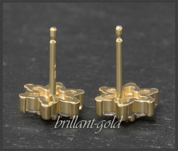 Preview: Brillant Ohrstecker Blume/Stern, Lupenrein, 585 Gold