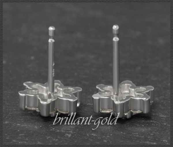 Brillant Ohrstecker Blume/Stern, Lupenrein, 585 Gold