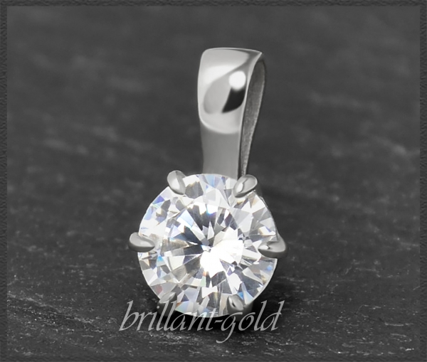 Diamant Gold Anhänger 0,71ct Solitär, River D, Si1