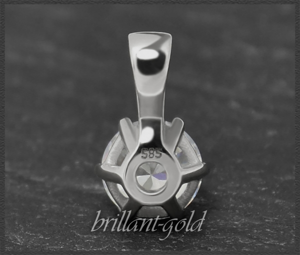 Diamant Gold Anhänger 0,71ct Solitär, River D, Si1