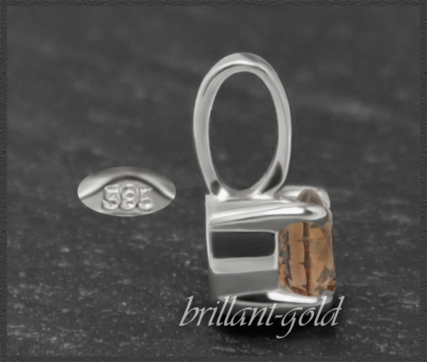 Diamant 585 Gold Gleiter Anhänger 0,42ct, Cognac