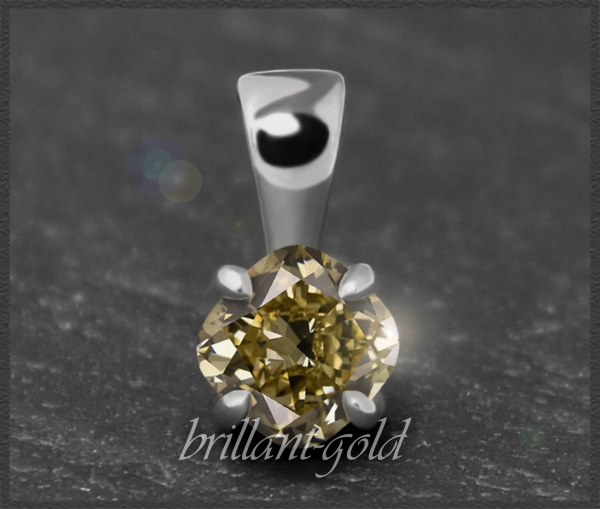 Diamant Anhänger 585 Gold, 0,34ct, champagner