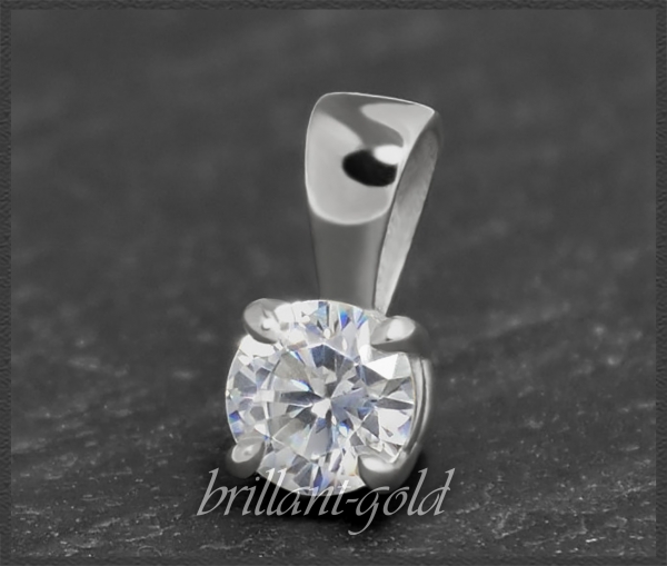 Brillant 585 Gold Anhänger, 0,26ct; DGI Zertifikat