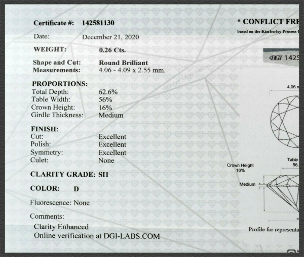 Brillant 585 Gold Anhänger, 0,26ct; DGI Zertifikat