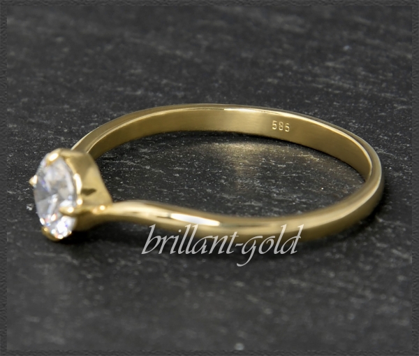 Brillant 585 Gold Ring 0,55ct, Top Wesselton; Si1