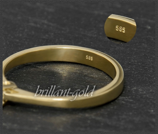 Brillant 585 Gold Ring; 0,32ct, intensiv blau; Si2