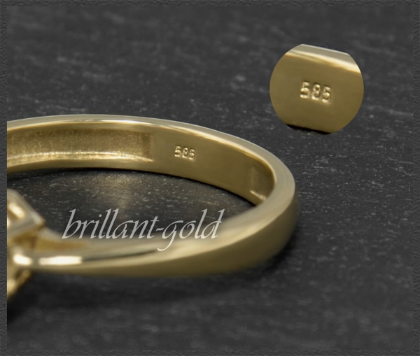 Brillant 585 Gold Solitär Ring, 1,01ct, Si2, braun