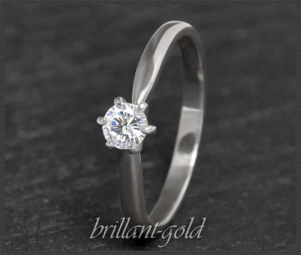 Diamant Solitär Brillant Ring 0,26ct River D & VS