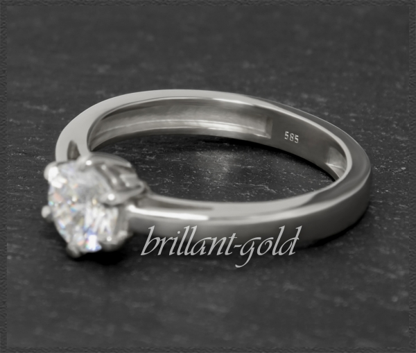 Brillant 585 Gold Solitär Ring; 0,87ct, Si1