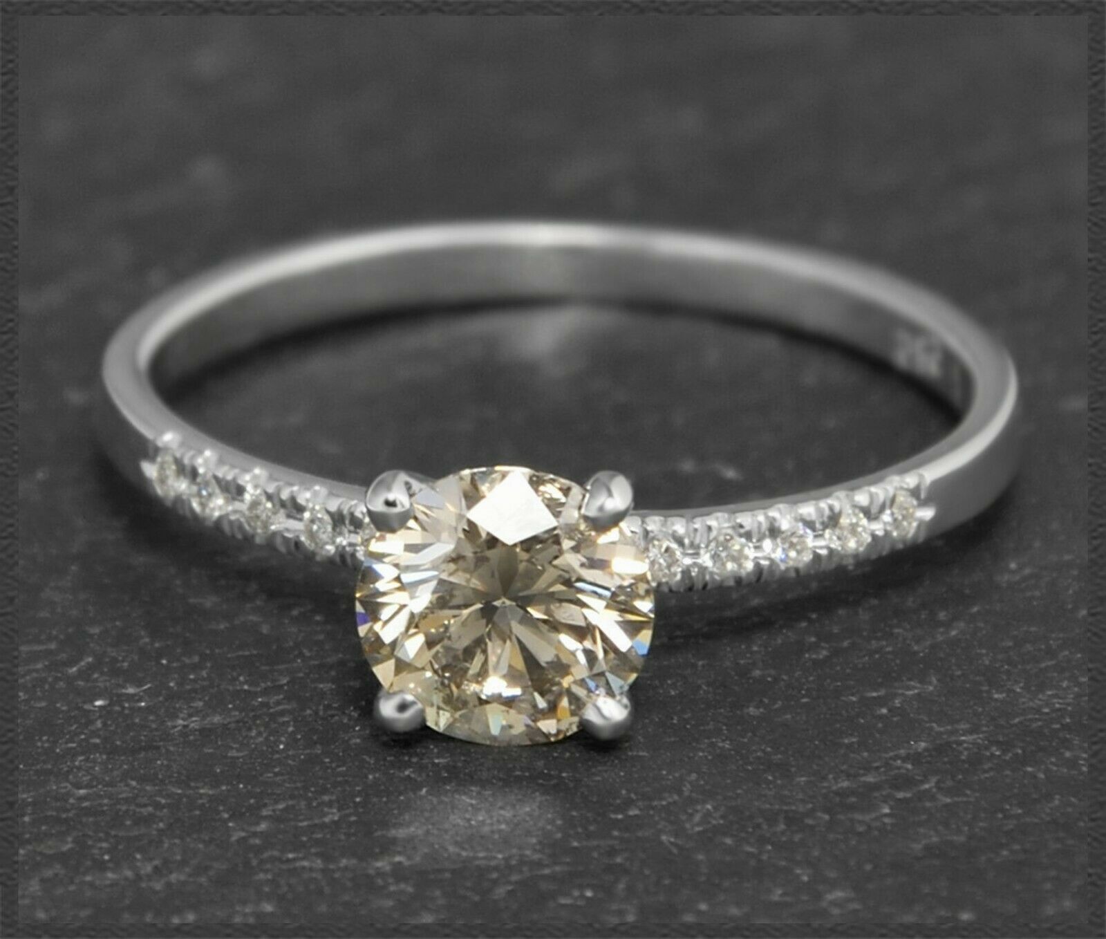 Brillant Ring 0,77ct, champagner Solitär, 585 Gold BrillantGold