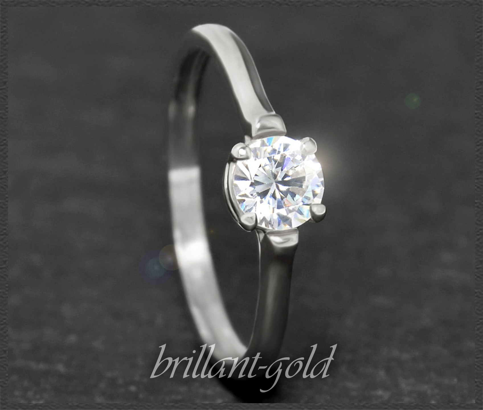 Brillant 585 Weißgold Ring 0,52ct, Si2; 14 Karat - Brillant-Gold