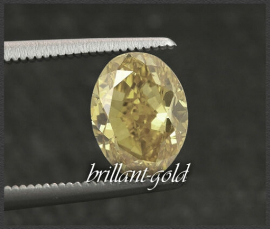 Diamant im Oval Schliff 0,52ct  Braungelb / Si1