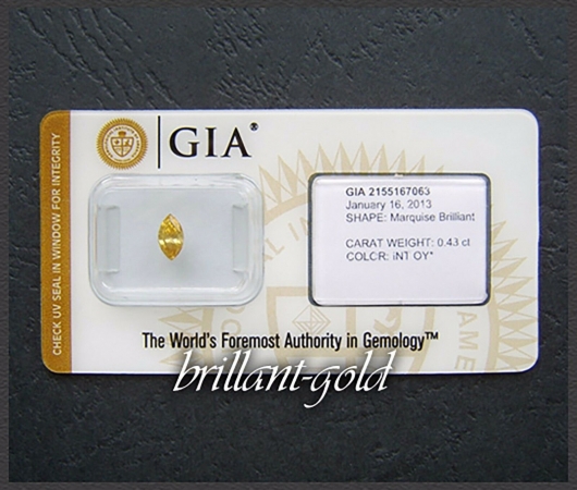 Diamant mit GIA Zertifikat 0.43ct/orange-yellow