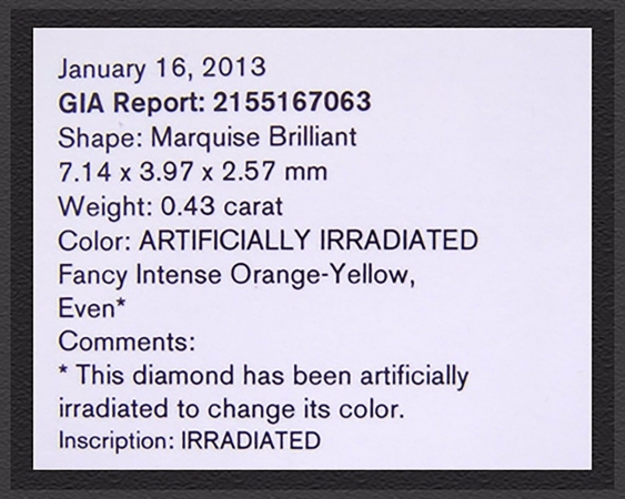 Diamant mit GIA Zertifikat 0.43ct/orange-yellow
