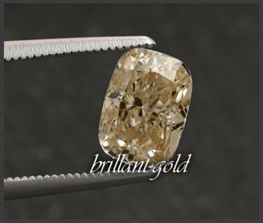 Diamant, Cushion Schliff 0,52ct, Champagner / Si1