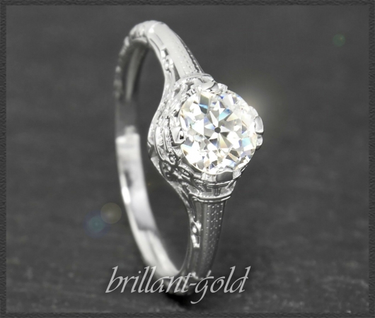 Diamant Ring 0,90ct Wesselton H, Si, 585 Weißgold