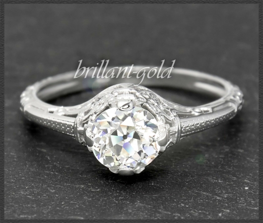 Diamant Ring 0,90ct Wesselton H, Si, 585 Weißgold