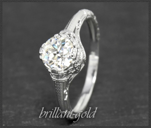 Diamant Ring 0,90ct Wesselton H, Si, 585 Weißgold