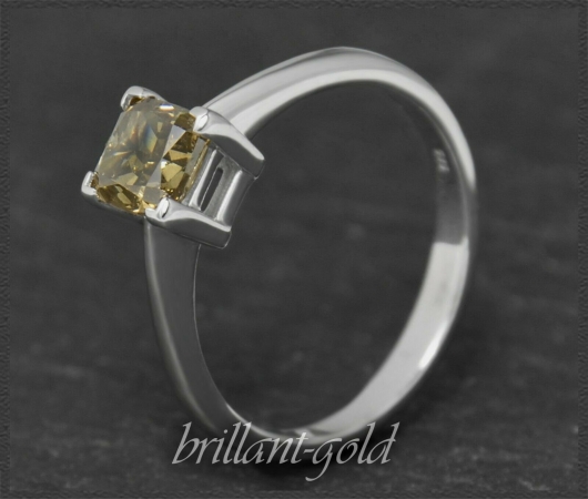 1,08ct Diamant Solitär Ring 585 Gold, Kissen Schliff