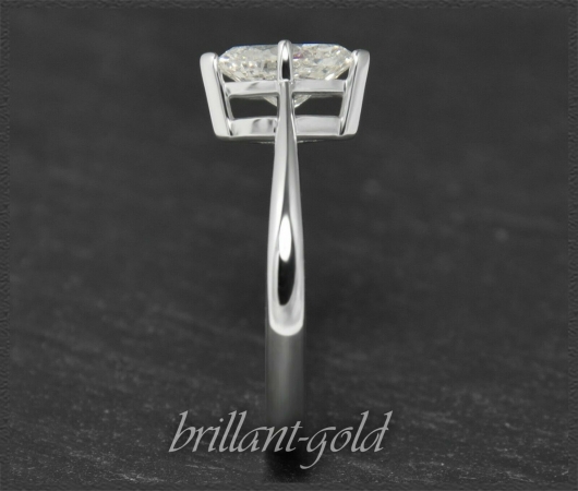 Diamant Navette Ring 1,07ct Solitär, 585 Weißgold