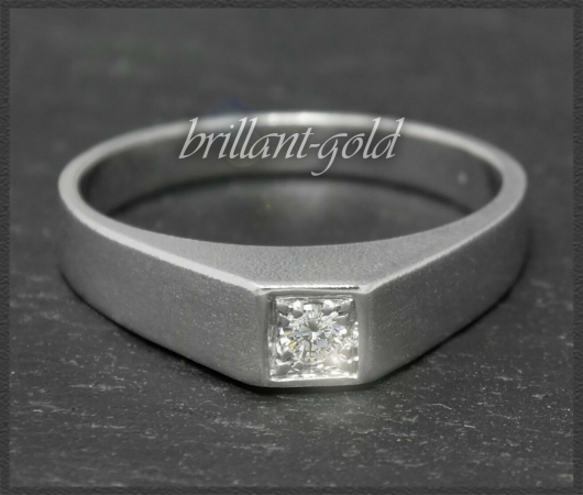 Brillant Solitär Ring 0,10ct, aus 750 Weißgold