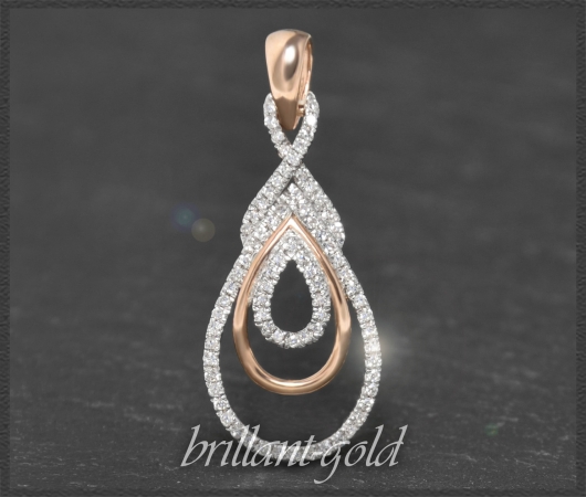 Anhänger mit 0,50ct Diamanten, Tropfen Form, 10K