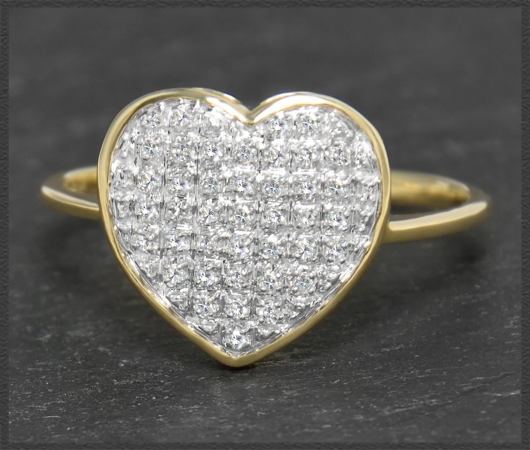Herz Diamant Ring mit 0,20ct, 10 Karat Gold