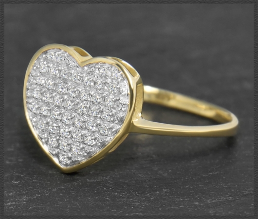 Herz Diamant Ring mit 0,20ct, 10 Karat Gold