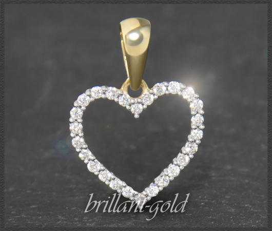 Herz Anhänger 10K Gold, Brillanten 0,16ct