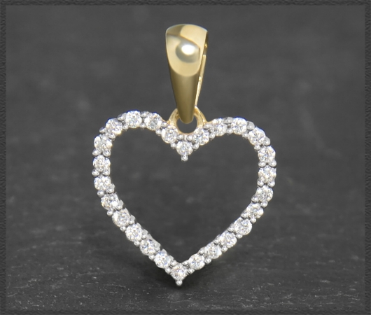 Herz Anhänger 10K Gold, Brillanten 0,16ct