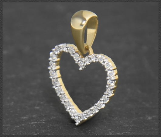 Herz Anhänger 10K Gold, Brillanten 0,16ct