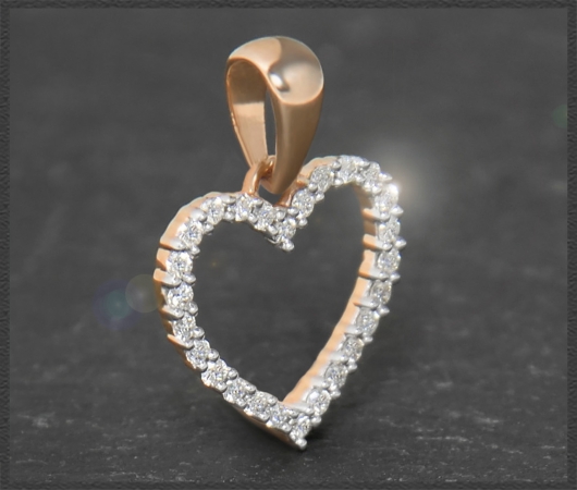 Herz Anhänger 10K Gold, Brillanten 0,16ct