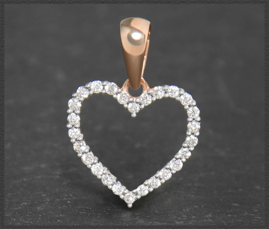 Herz Anhänger 10K Gold, Brillanten 0,16ct