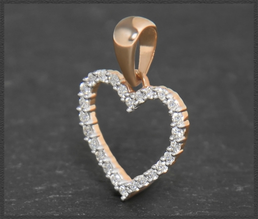 Herz Anhänger 10K Gold, Brillanten 0,16ct