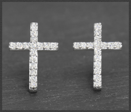 Diamant Kreuz Ohrstecker 0,25ct; River & Si
