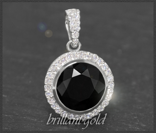 Gold Anhänger mit 3,15ct Diamant & Onyx